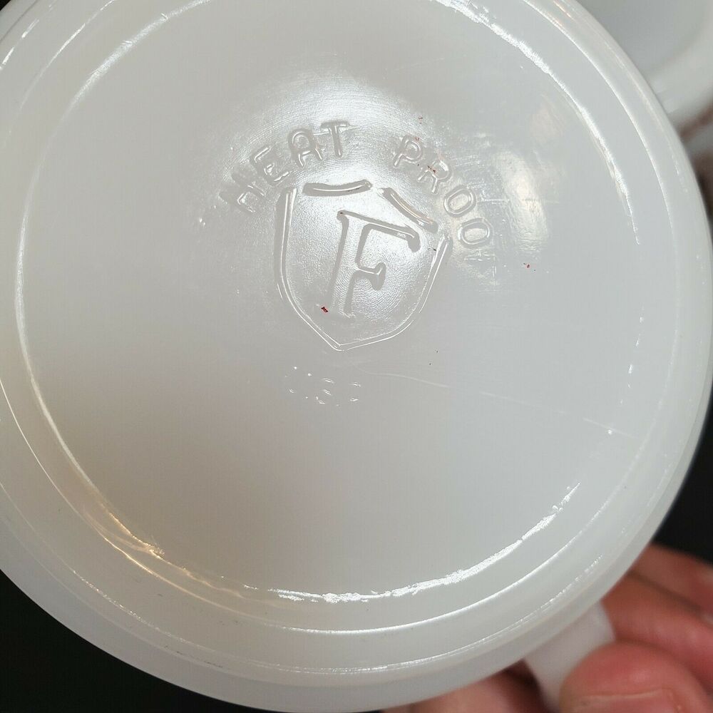 3 Vtg Federal White Milk Glass Mug RX Pharmacy Apothecary Gold Black Crest - Picture 4 of 7